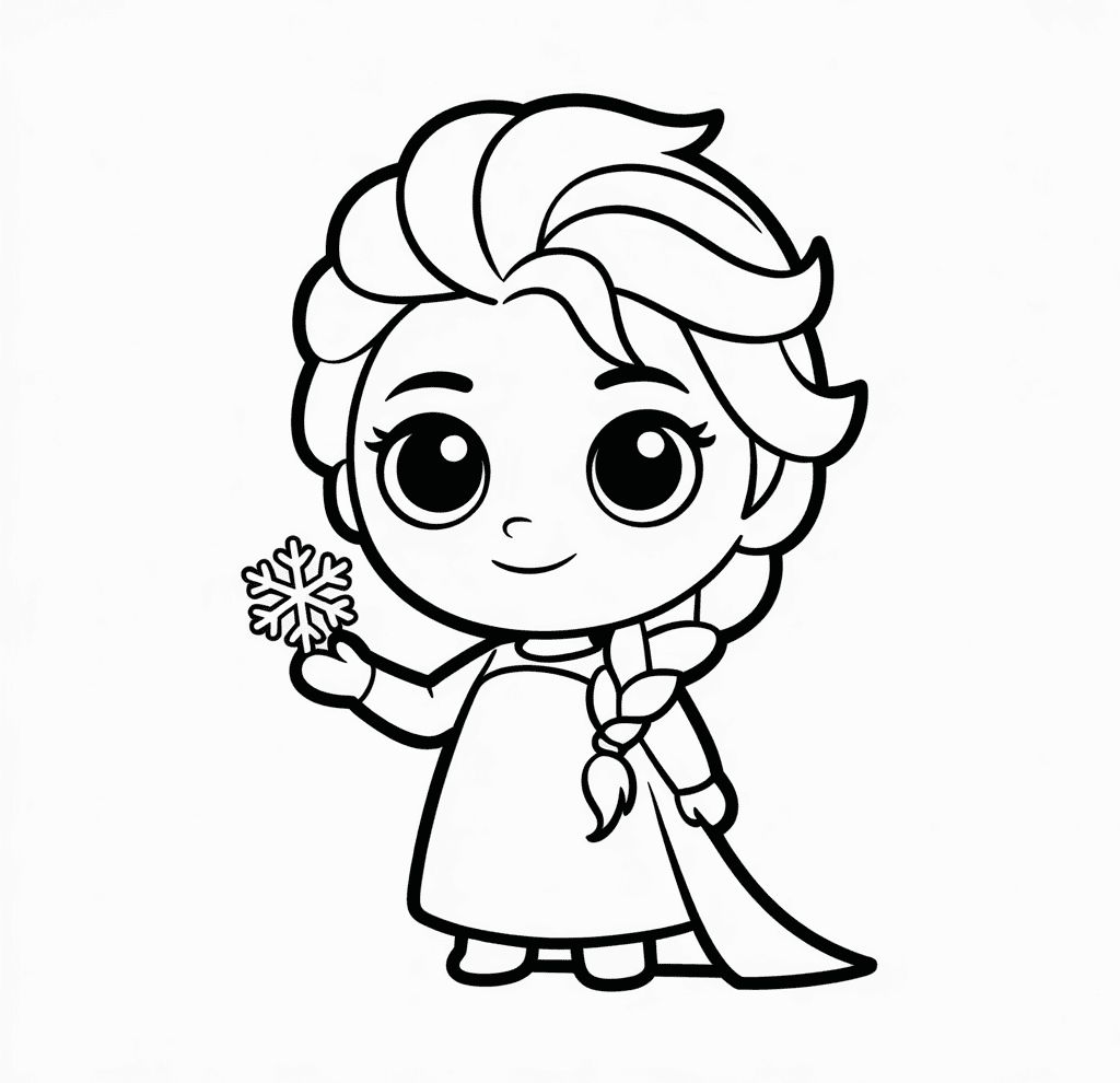 Chibi Elsa Boyama Sayfası