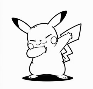 Dab Yapan Pikachu Boyama Sayfası