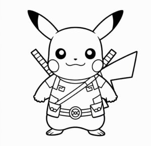 Deadpool Pikachu Boyama Sayfası