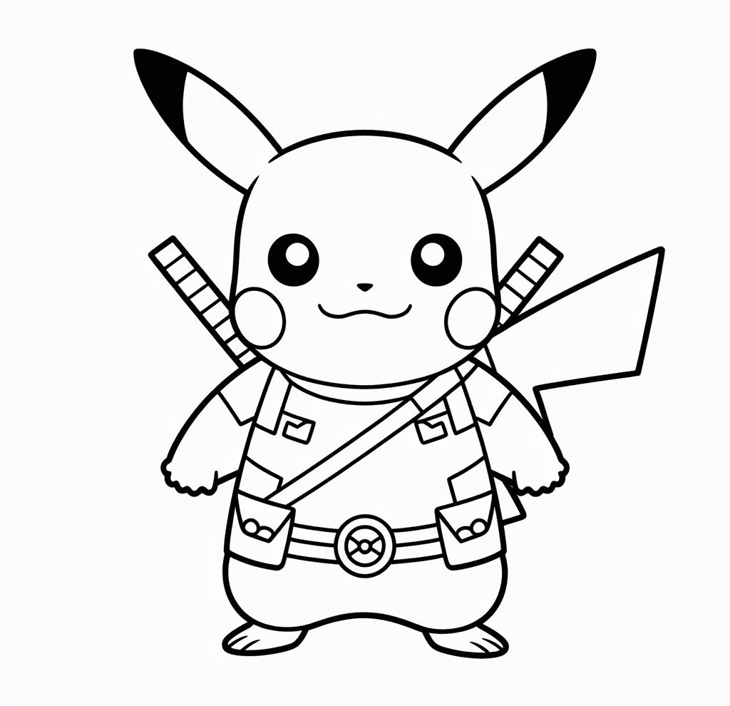 Deadpool Pikachu Boyama Sayfası