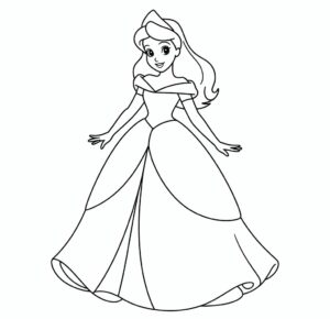 Disney Prensesi Taslağı Boyama Sayfası