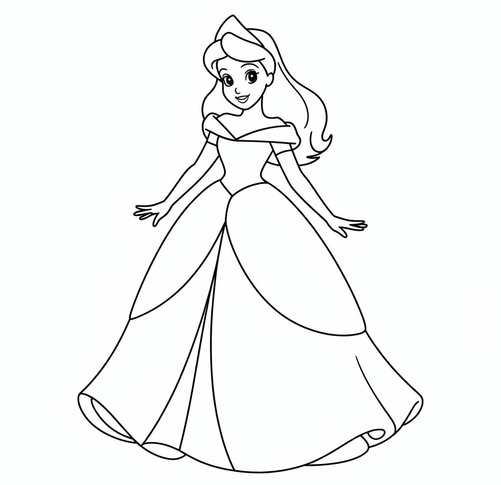 Disney Prensesi Taslağı Boyama Sayfası