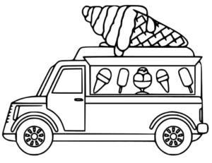 Dondurma Kamyonu Boyama Sayfası