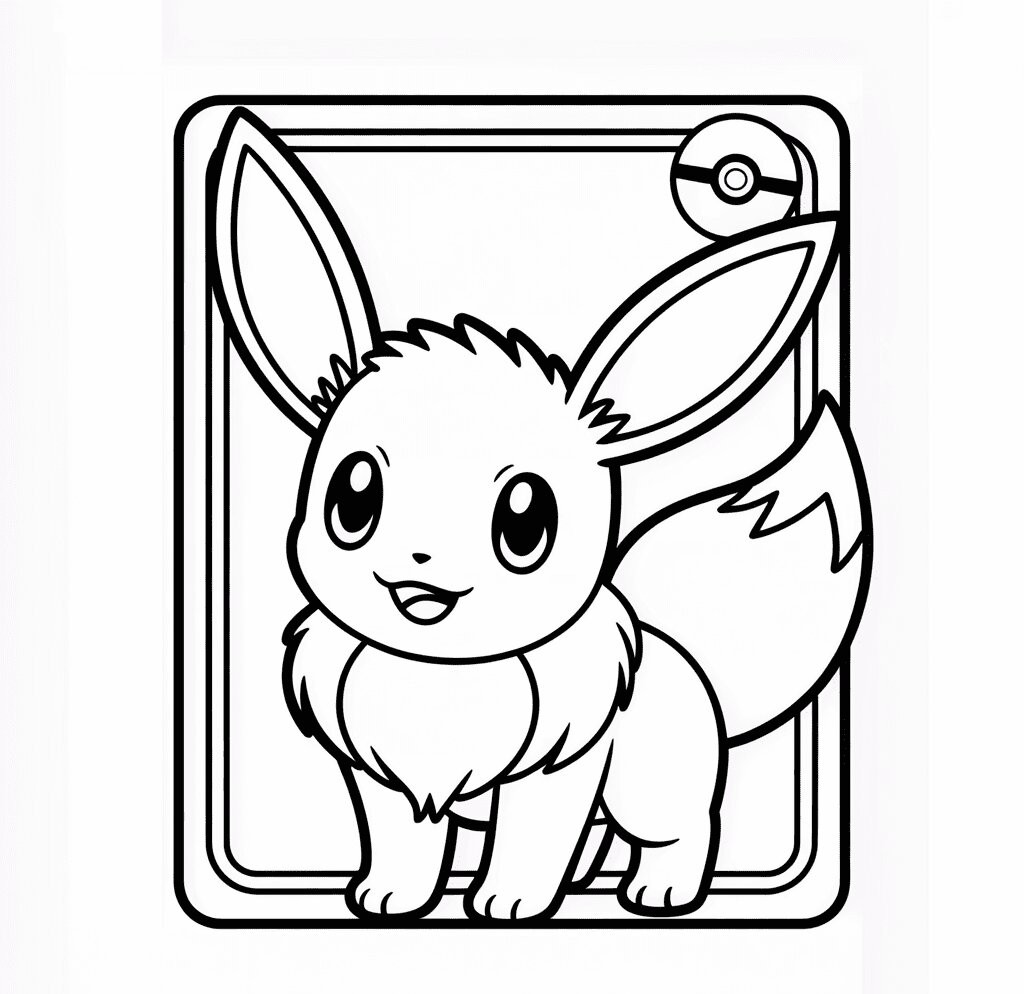 Eevee Pokemon Kartı Boyama Sayfası