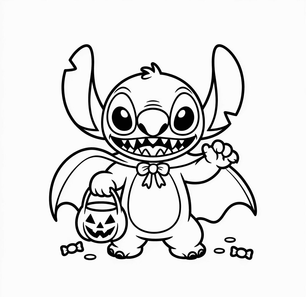 Halloween Stitch Boyama Sayfası