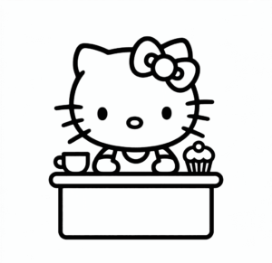 Hello Kitty Kafe Boyama Sayfası