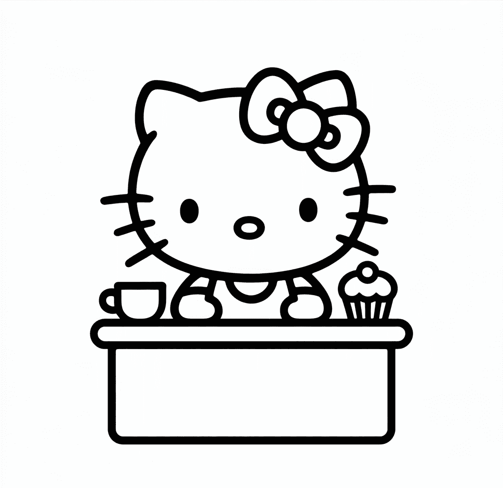 Hello Kitty Kafe Boyama Sayfası