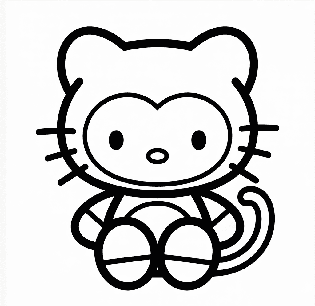 Hello Kitty Maymun Boyama Sayfası