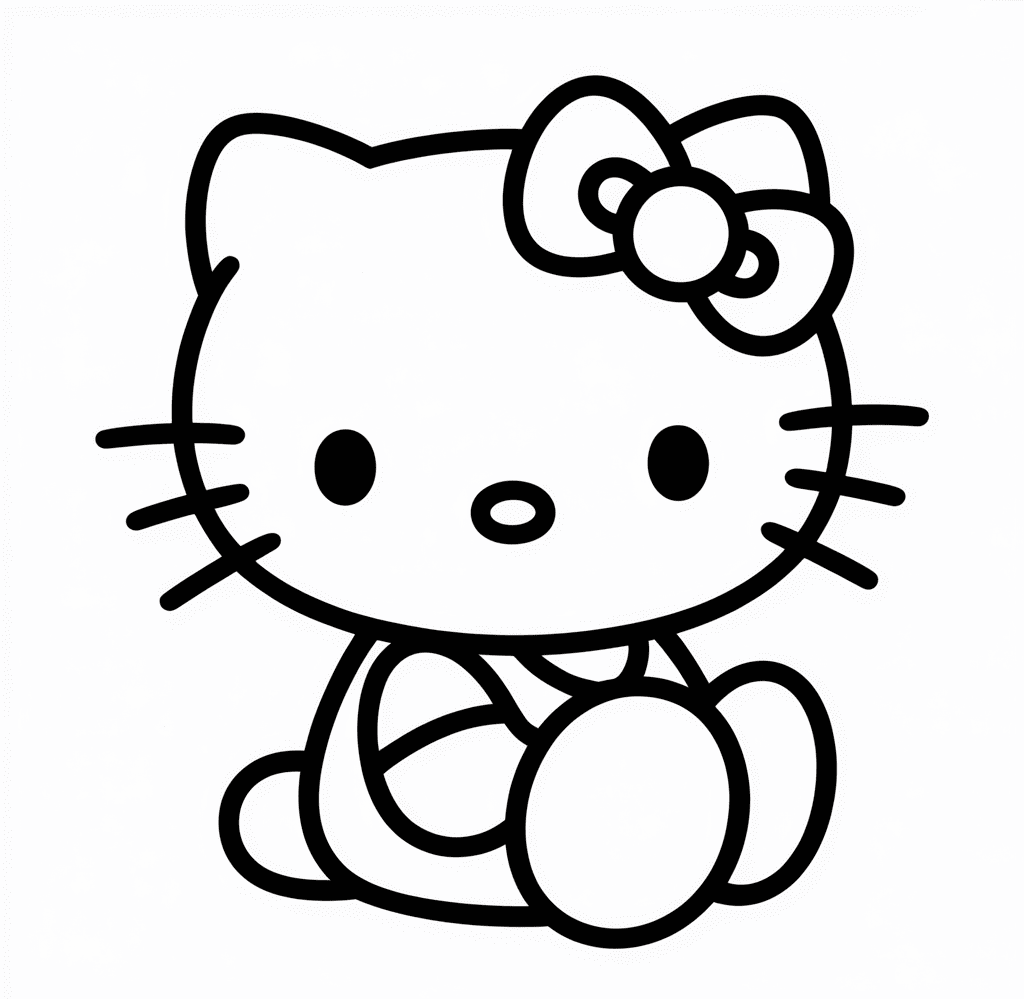 Hello Kitty Peluş Boyama Sayfası
