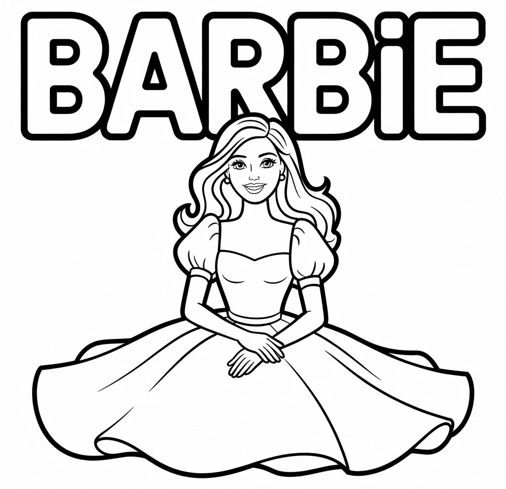 Isim Barbie Boyama Sayfası
