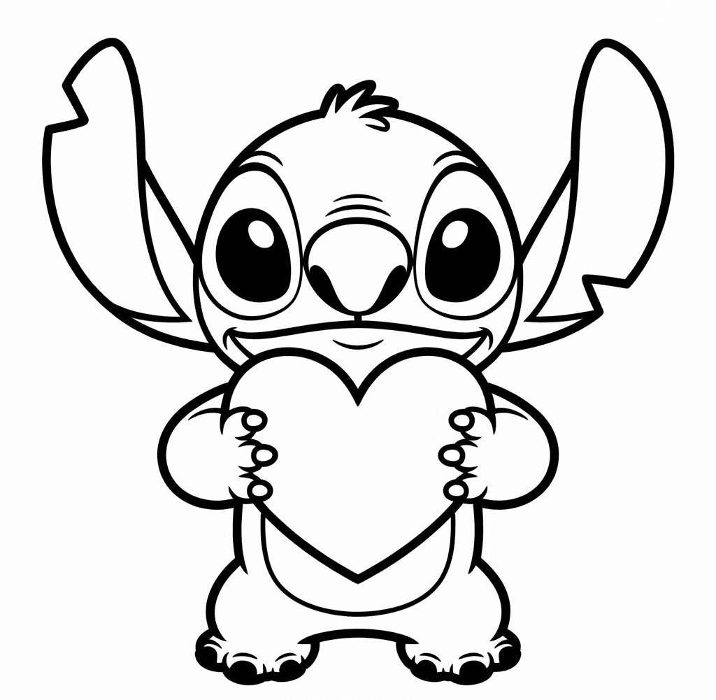 Kalbiyle Stitch Boyama Sayfası