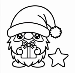 Kawaii Noel Cücesi Boyama Sayfası