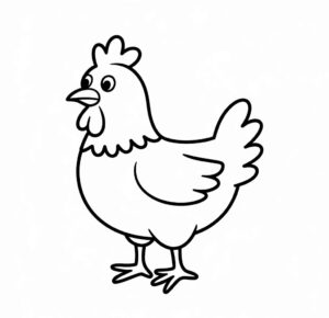Komik Tavuk Boyama Sayfası