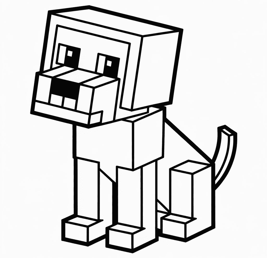 Köpek Minecraft Boyama Sayfası