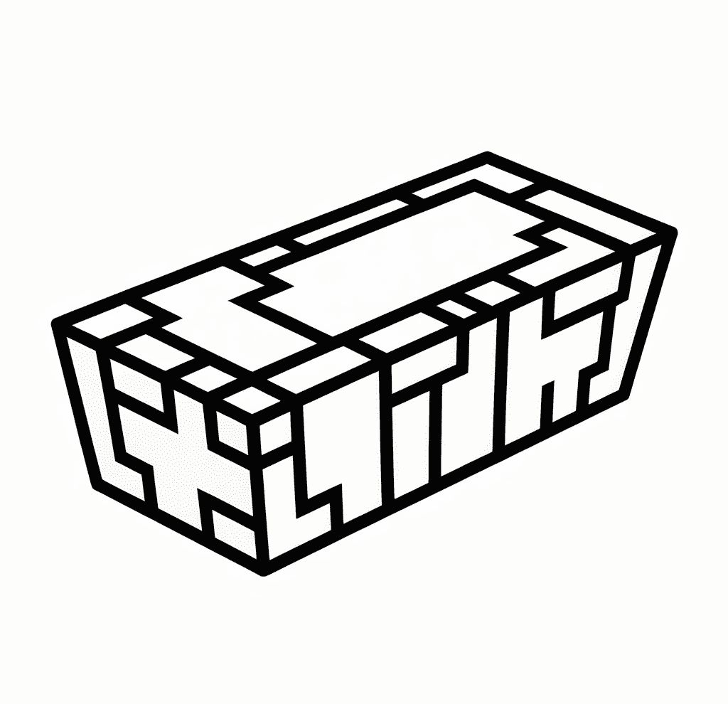 Minecraft Altın Külçe Boyama Sayfası