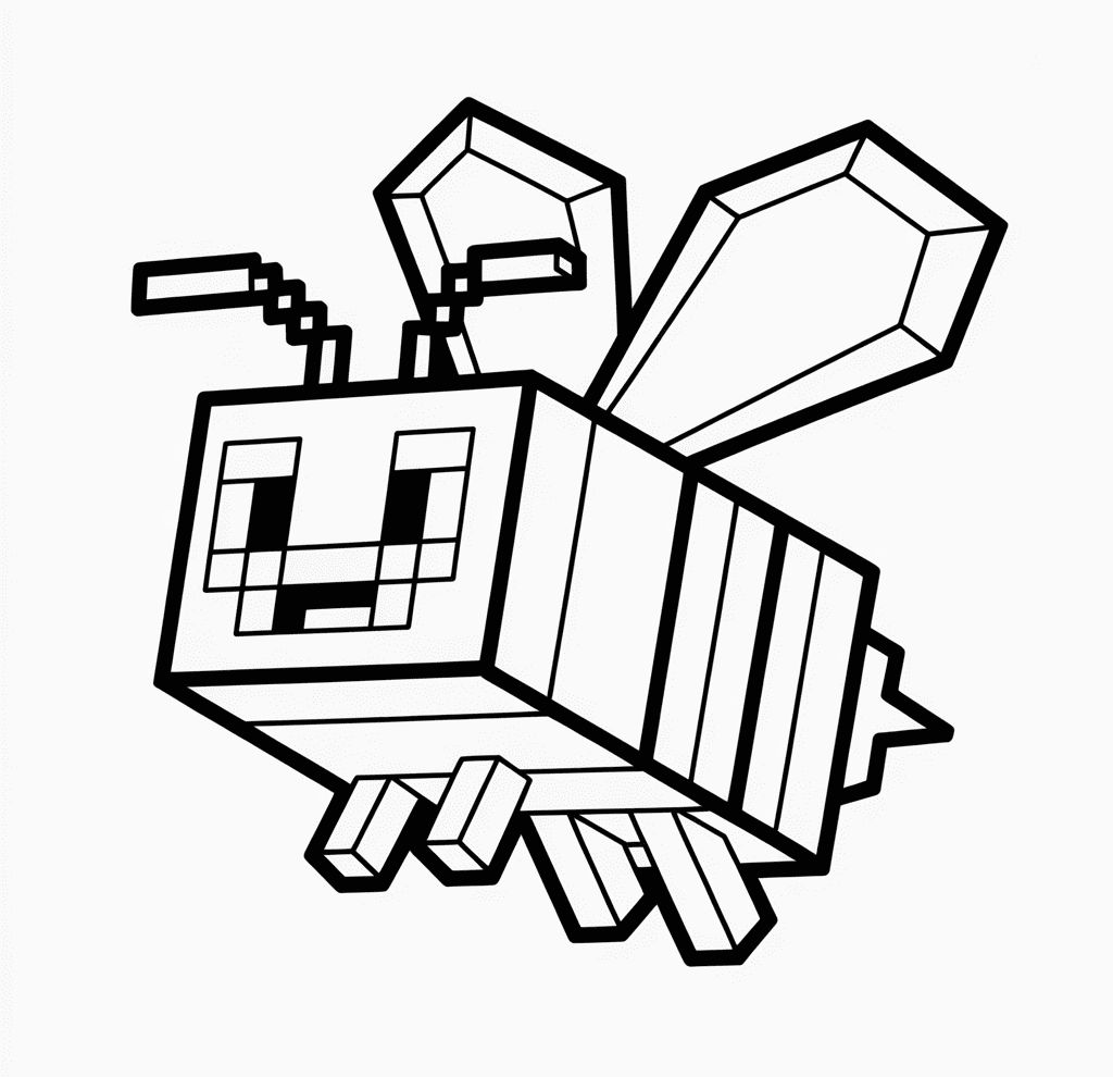 Minecraft Arısı Boyama Sayfası