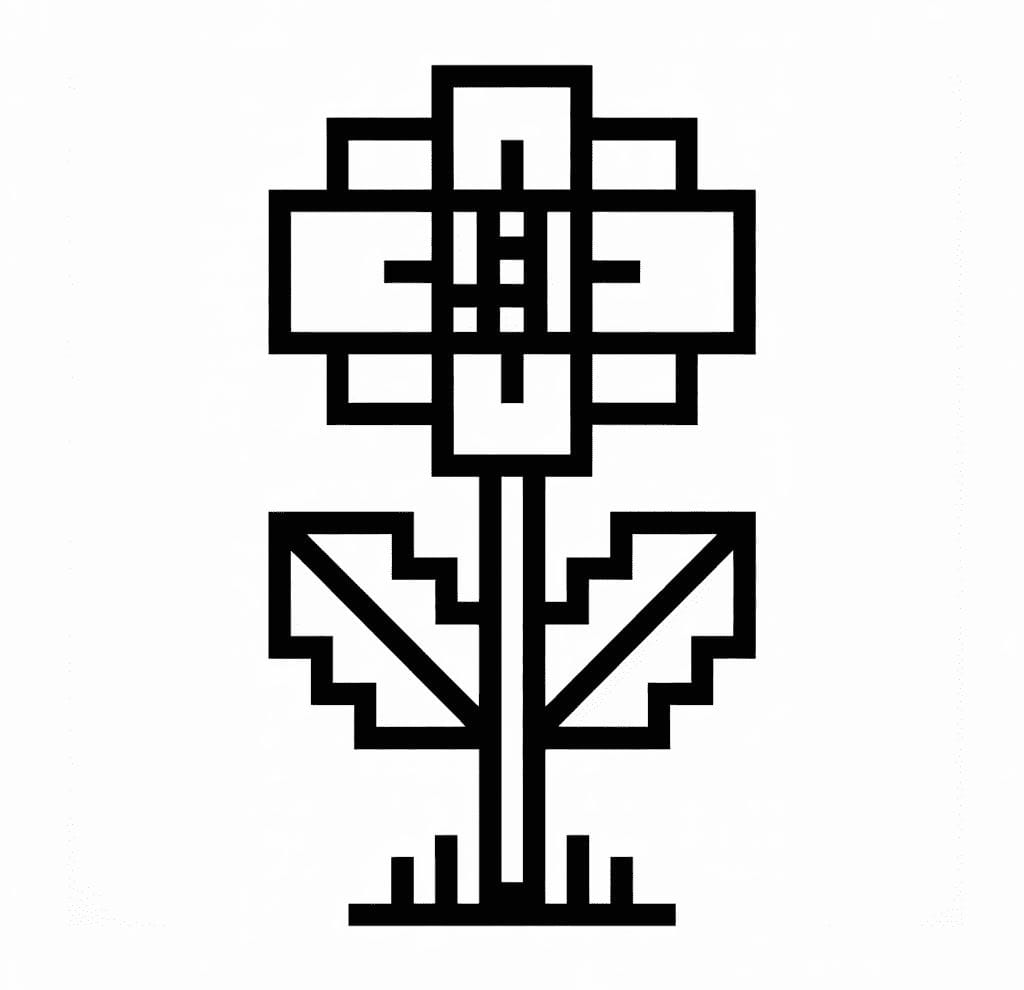 Minecraft Çiçeği Boyama Sayfası
