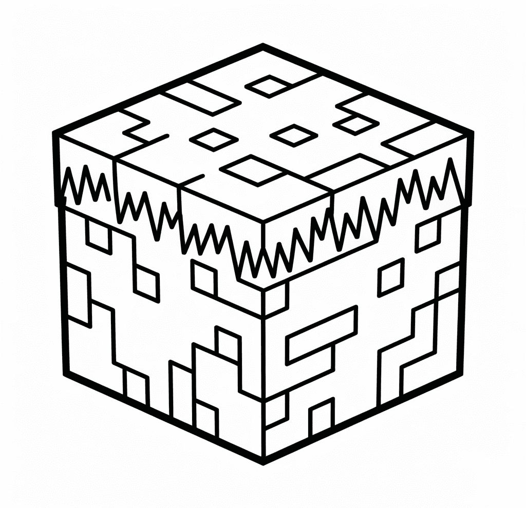 Minecraft Çimeni Boyama Sayfası