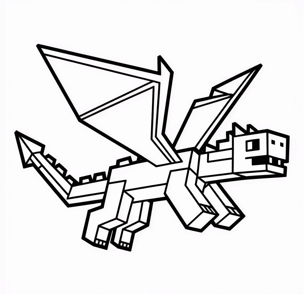 Minecraft Ejderhası Boyama Sayfası