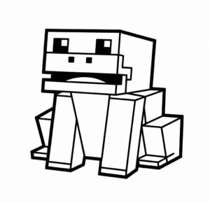 Minecraft Kurbağa Boyama Sayfası