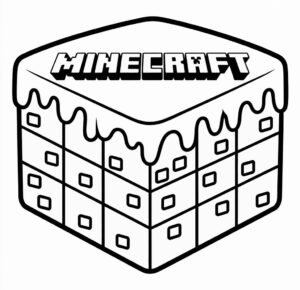 Minecraft Pastası Boyama Sayfası
