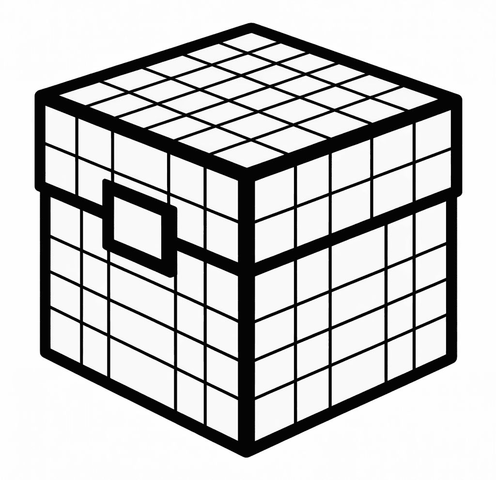 Minecraft Sandığı Boyama Sayfası