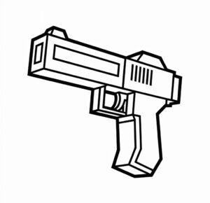 Minecraft Silahı Boyama Sayfası