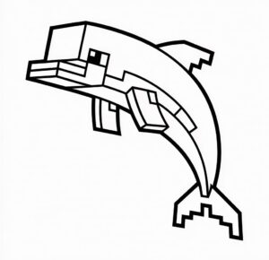 Minecraft Yunusu Boyama Sayfası