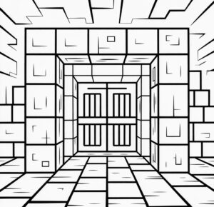 Minecraft Zindanı Boyama Sayfası