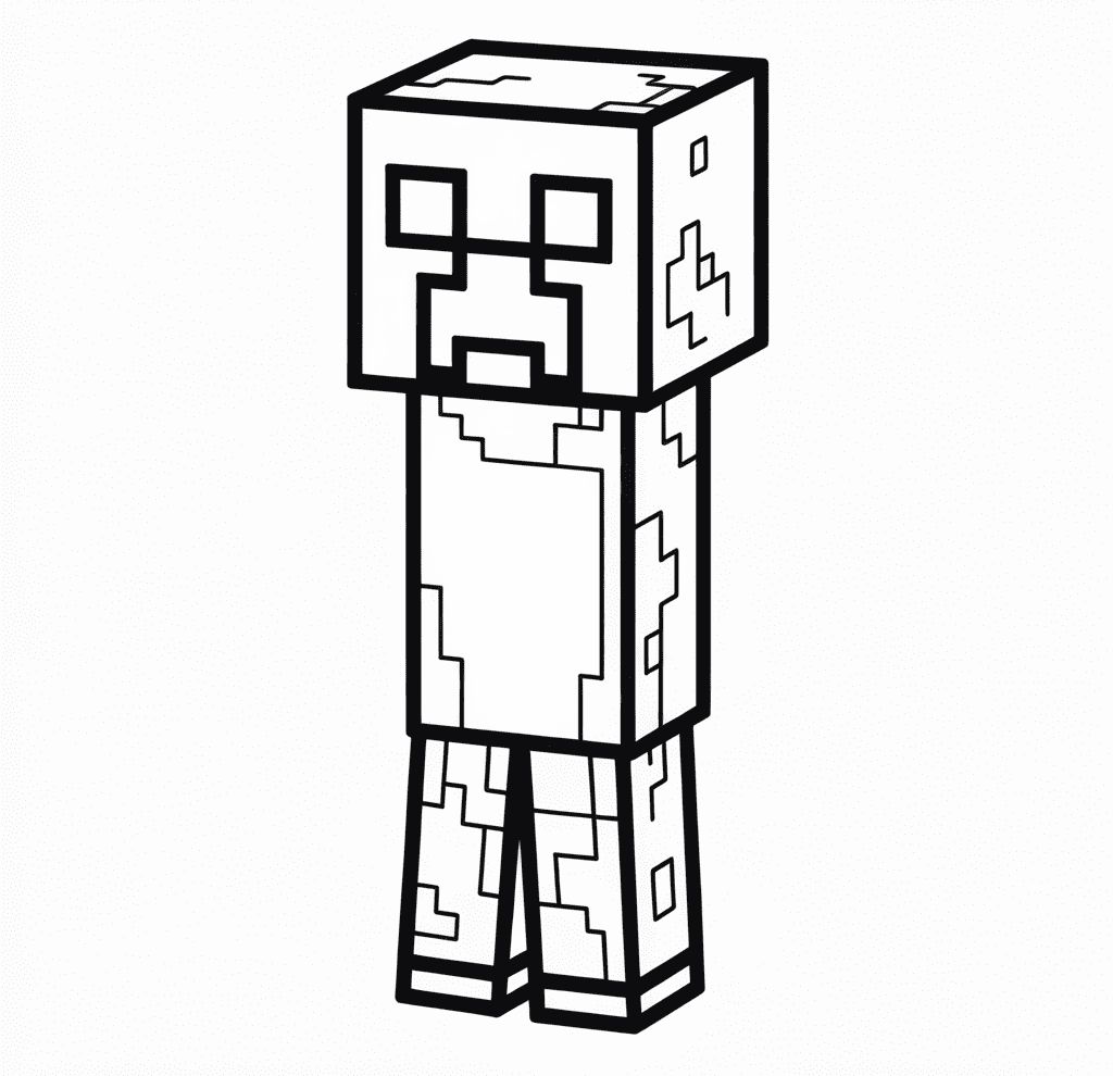 Minecraft’Da Creeper Boyama Sayfası