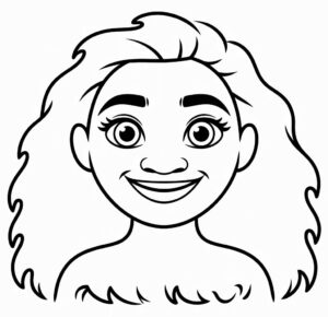 Moana'Nın Yüzü Boyama Sayfası