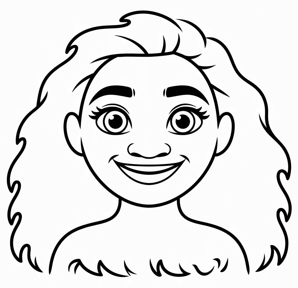 Moana’Nın Yüzü Boyama Sayfası
