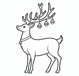 Noel Geyiği Boyama Sayfası 1