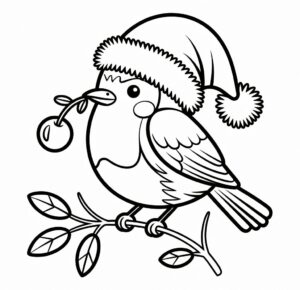 Noel Kuşu Boyama Sayfası