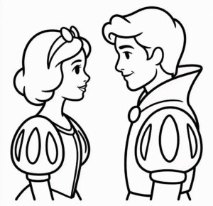 Pamuk Prenses Ve Prens Boyama Sayfası