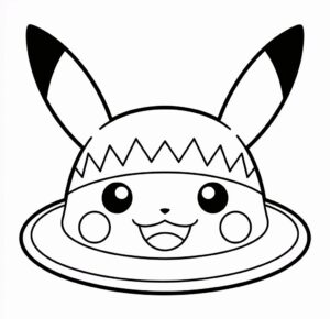 Pikachu Şapkası Boyama Sayfası
