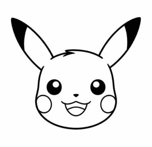 Pikachu Yüzü Boyama Sayfası