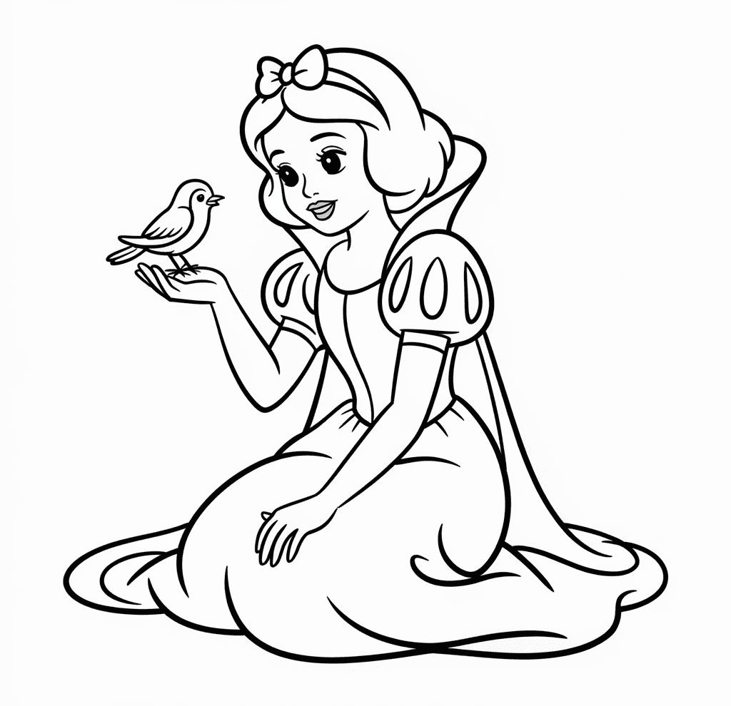 Prenses Pamuk Prenses Boyama Sayfası