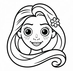 Rapunzel Yüz Boyama Sayfası