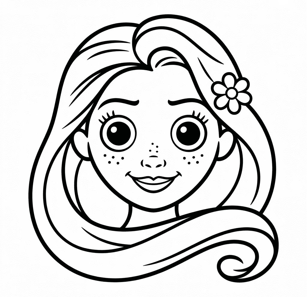 Rapunzel Yüz Boyama Sayfası