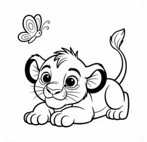 Sevimli Aslan Kral Boyama Sayfası