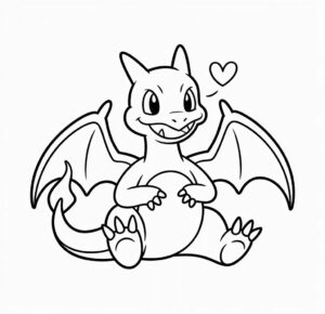 Sevimli Charizard Boyama Sayfası