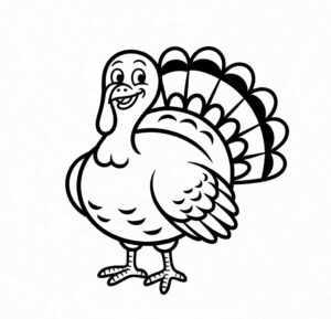 Sevimli Hindi Boyama Sayfası