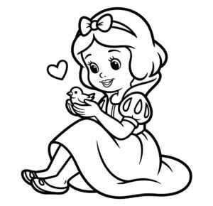 Sevimli Pamuk Prenses Boyama Sayfası