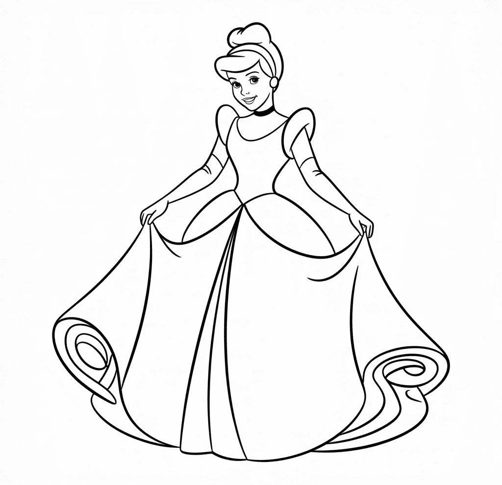 Sindirella Disney Boyama Sayfası 1