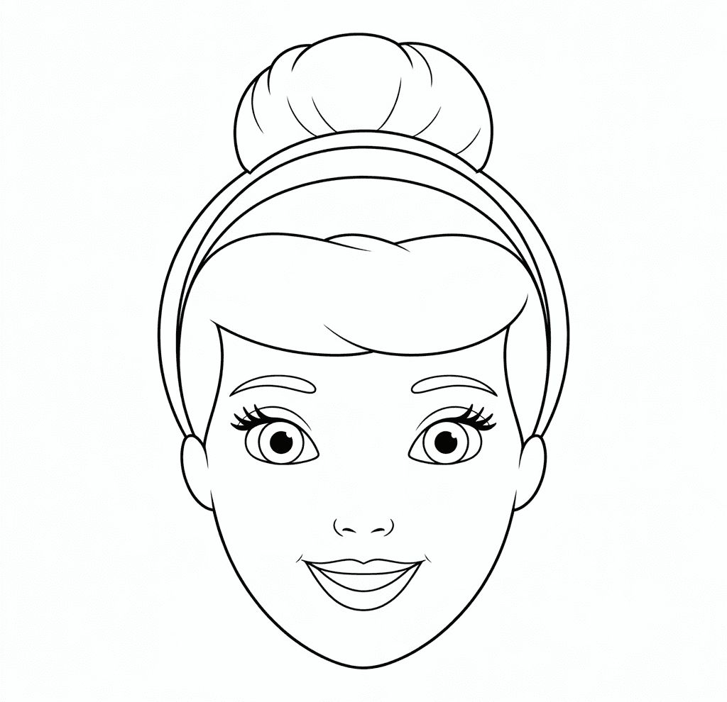 Sindirella Yüzü Boyama Sayfası (1)