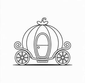 Sindirella'Nın Balkabağı Arabası Boyama Sayfası