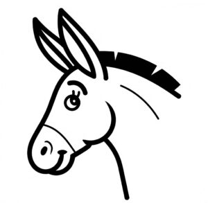 Şirin Eşek Kafası Boyama Sayfası