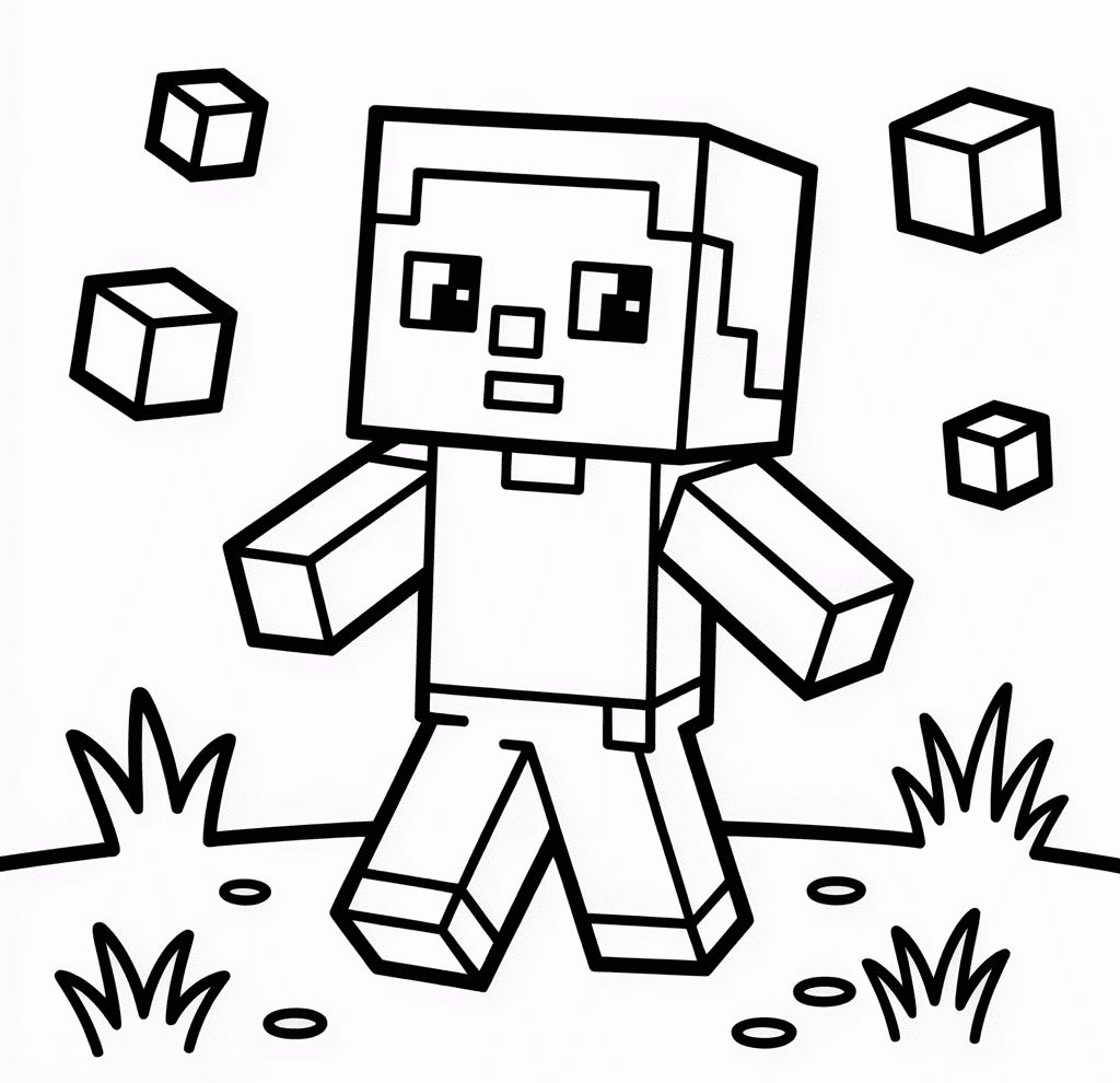 Şirin Minecraft Boyama Sayfası