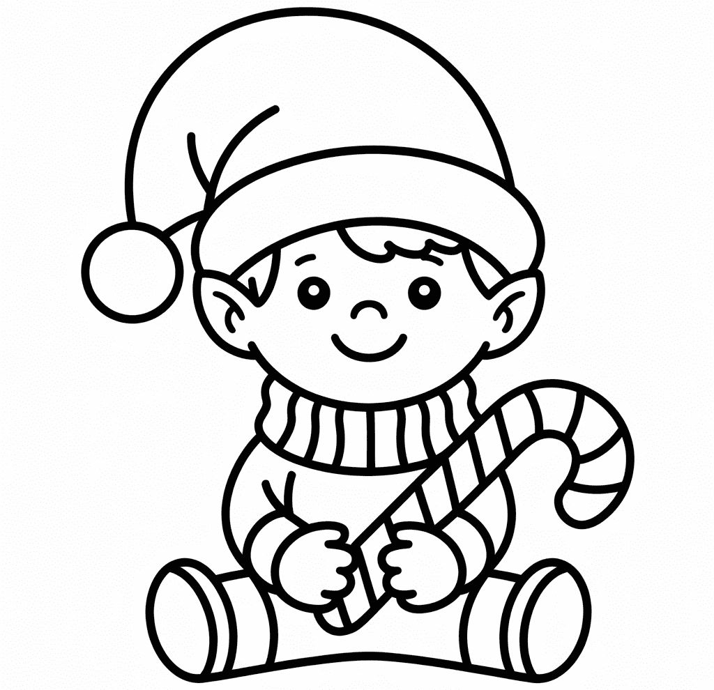Şirin Noel Cücesi Boyama Sayfası